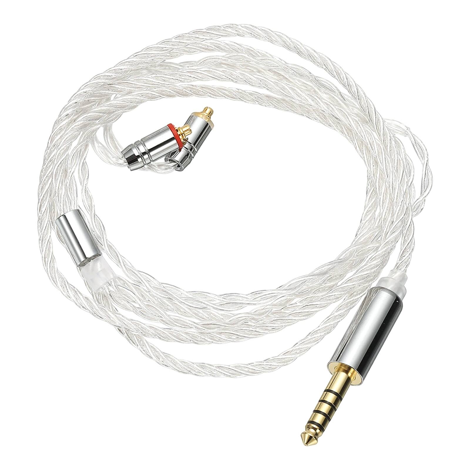 Front. Unique Bargains - IEM Earphone Cable 1.2M, 28AWG 4-Core High Purity Silver-Plated HiFi Replacement for Ananda Arya HE400SE (4.4mm, MMCX) - Silver.