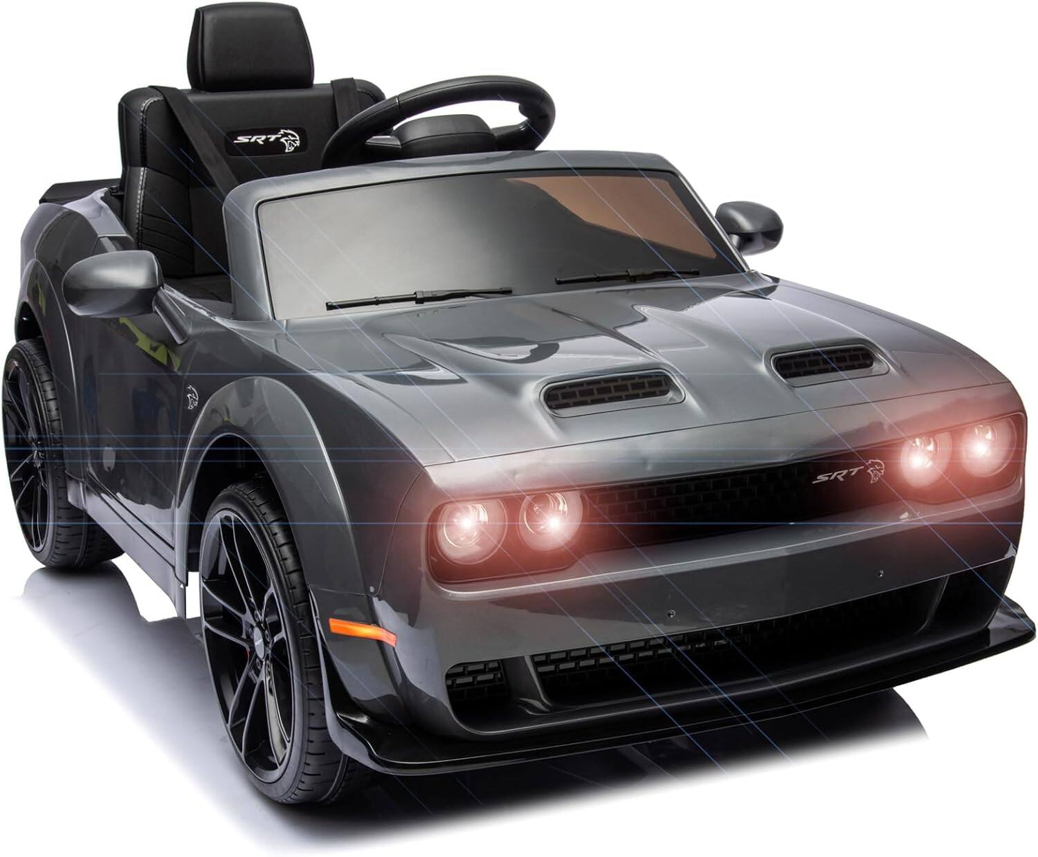 Electrodes Masters - Kids Electric Car | Licensed Dodge Challenger Ride-On 12V Battery-Powered Vehicle with Remote, LED Lights, Bluetooth - Gray price history on PriceWatchPro