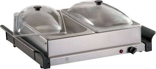 Angle Standard. Bella Cucina - Double Buffet Server - Stainless-Steel.