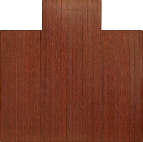 Front Standard. Anji Mountain Bamboo Chairmat & Rug Co. - 55" x 57" Bamboo Roll-Up Chair Mat - Dark Cherry.