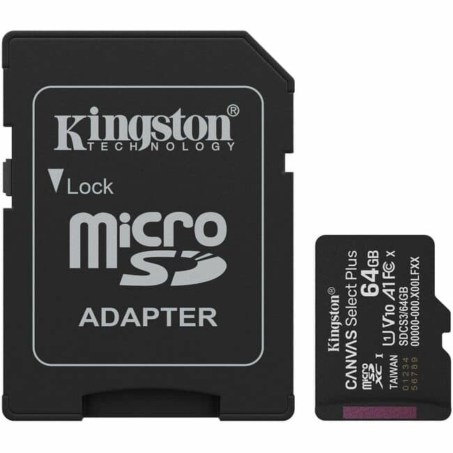 Kingston - Canvas Select Plus 64 GB Class 10/UHS-I (U1) V10 microSDXC - 100 MB/s Read