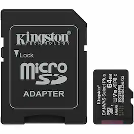 Kingston - Canvas Select Plus 64 GB Class 10/UHS-I (U1) V10 microSDXC - 100 MB/s Read