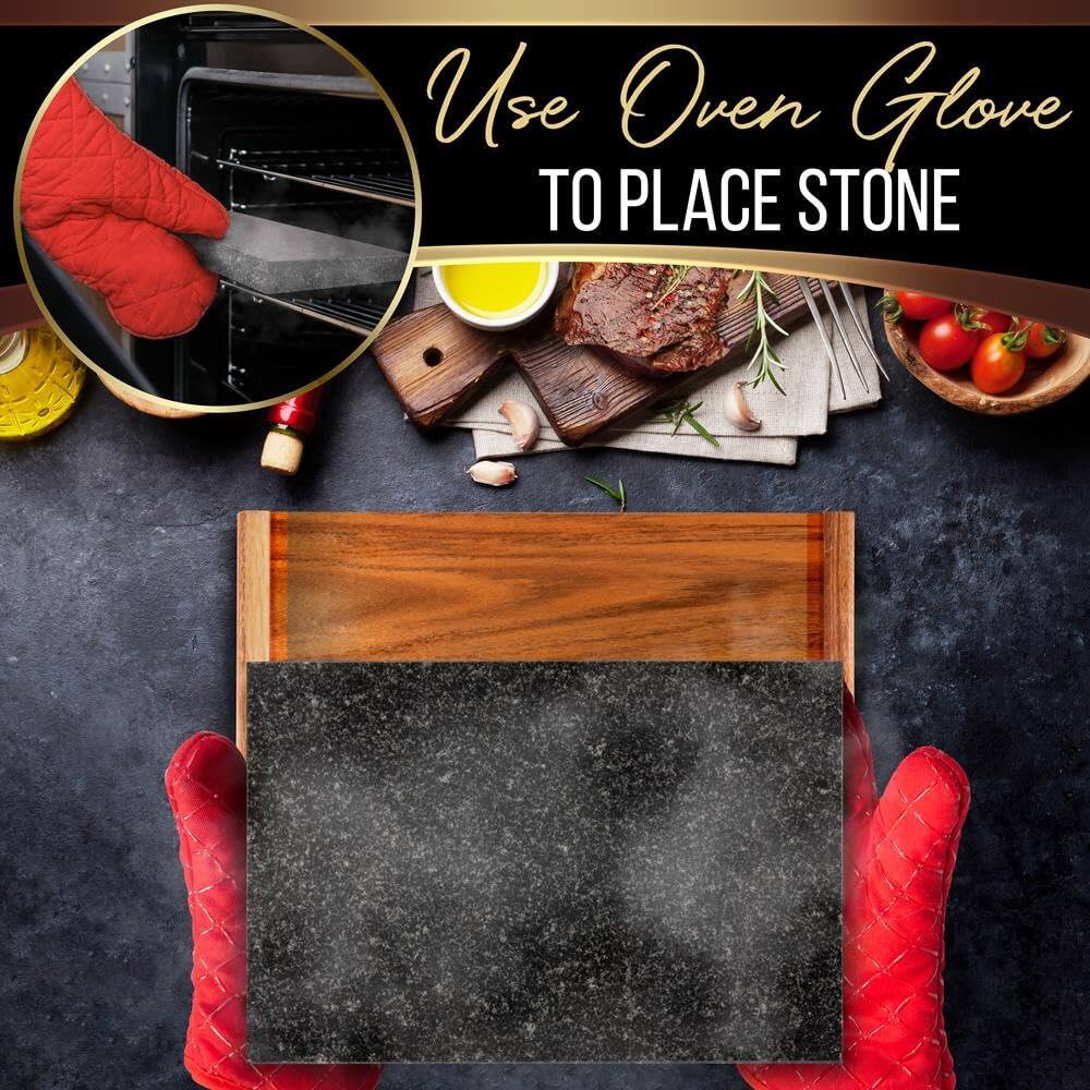 Use Oven Glove TO PLACE STONE