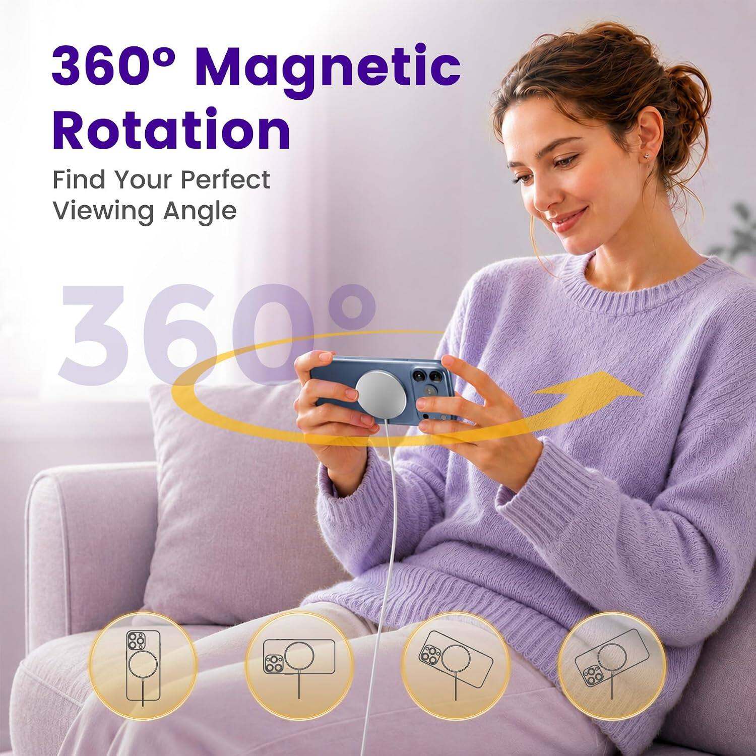 360° Magnetic Rotation  
Find Your Perfect Viewing Angle
