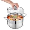 Front. VEVOR - Stainless Steel Stock Pot,8-Quart Stainless Steel Stockpot with Glass Lid,PFOA-Free,PFAS-Free,Compatible with Gas Stoves - Silver.
