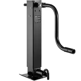 VEVOR - Heavy-Duty Trailer Jack, 12,000 lbs Load Capacity, Sidewind Square Direct Weld-on Trailer Jack with Handle Crank - Black