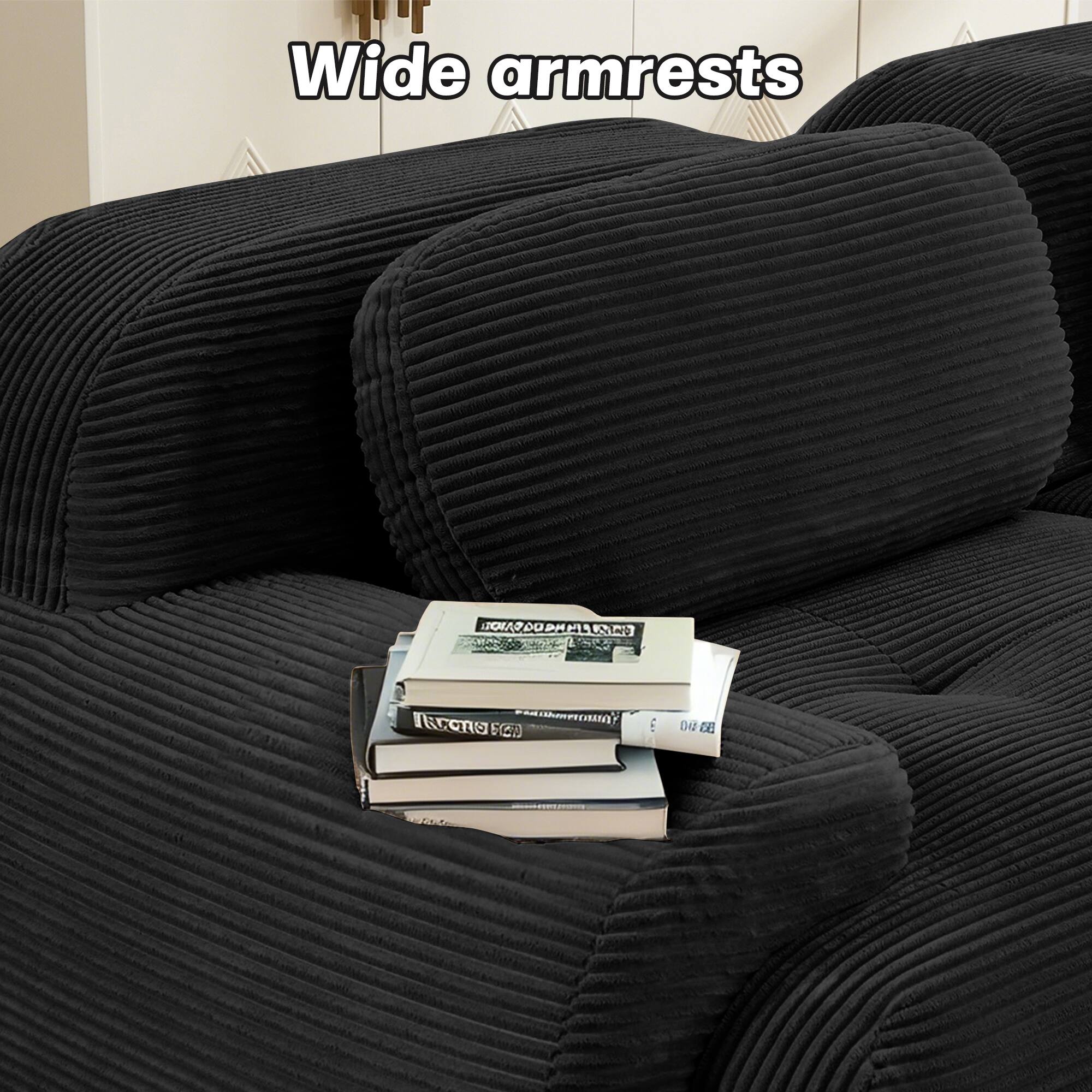 Wide armrests