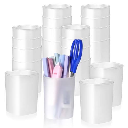 Front. Vulpecula Spade - 24 Pcs Pen Holder Pen Cups for Desk Organizers and Storage Stationery Plastic Matte Pencil Holder Cups Ins Style.