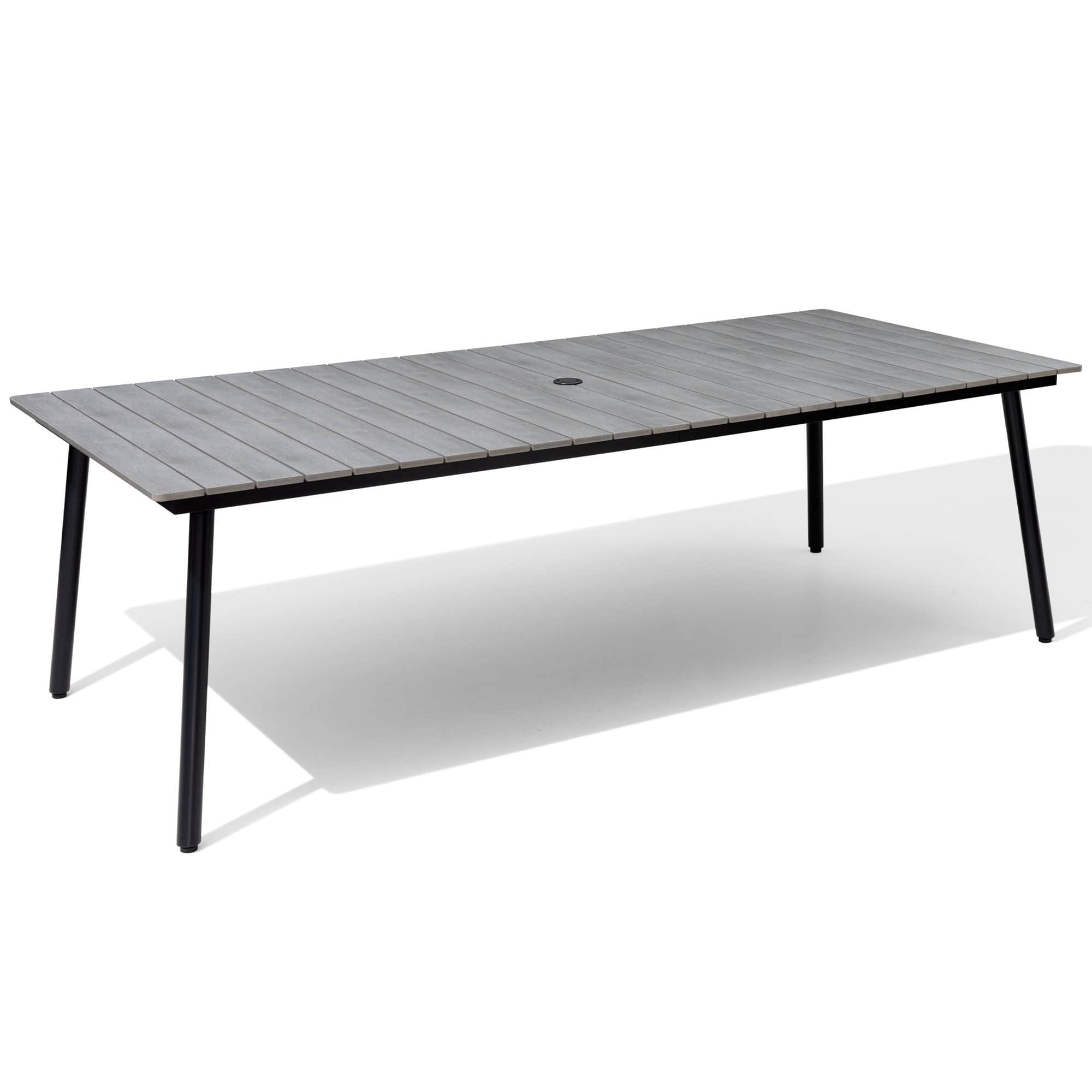 Crestlive Products - Outdoor Patio Dining Table with Wood-Like Top and Aluminum Frame - Gray