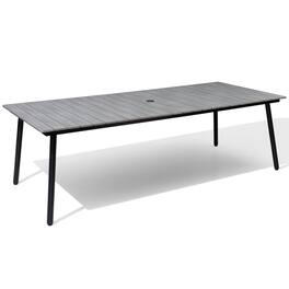 Crestlive Products - Outdoor Patio Dining Table with Wood-Like Top and Aluminum Frame - Gray