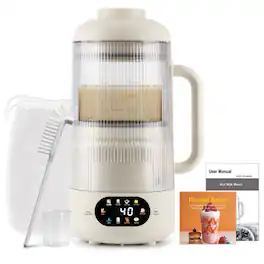 Mirfee - 35oz Noise-Reduced Nut Milk Maker - 10-in-1 Automatic Function with Self-Clean, 12H Delay & 6H Keep Warm - creamy white