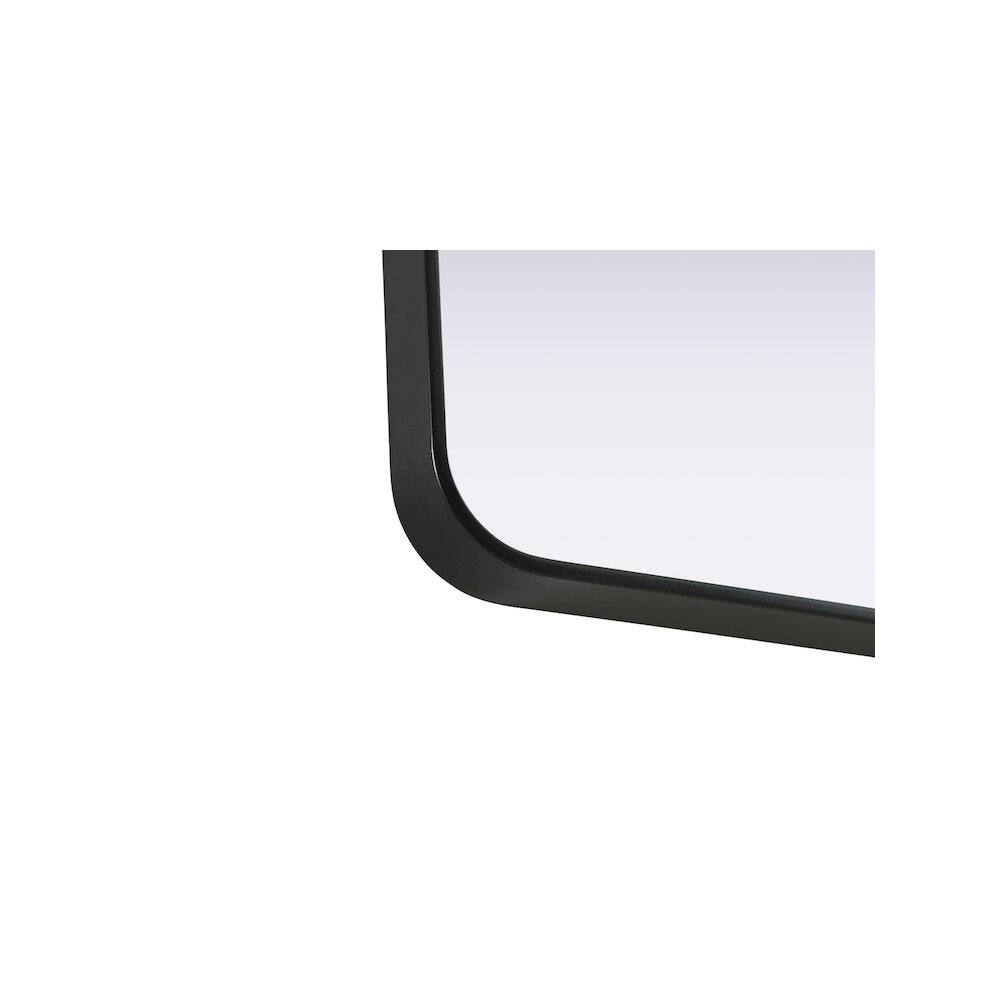 Left. Elegant Decor - Contour Metal Square Mirror 30x30 in Black - Black.