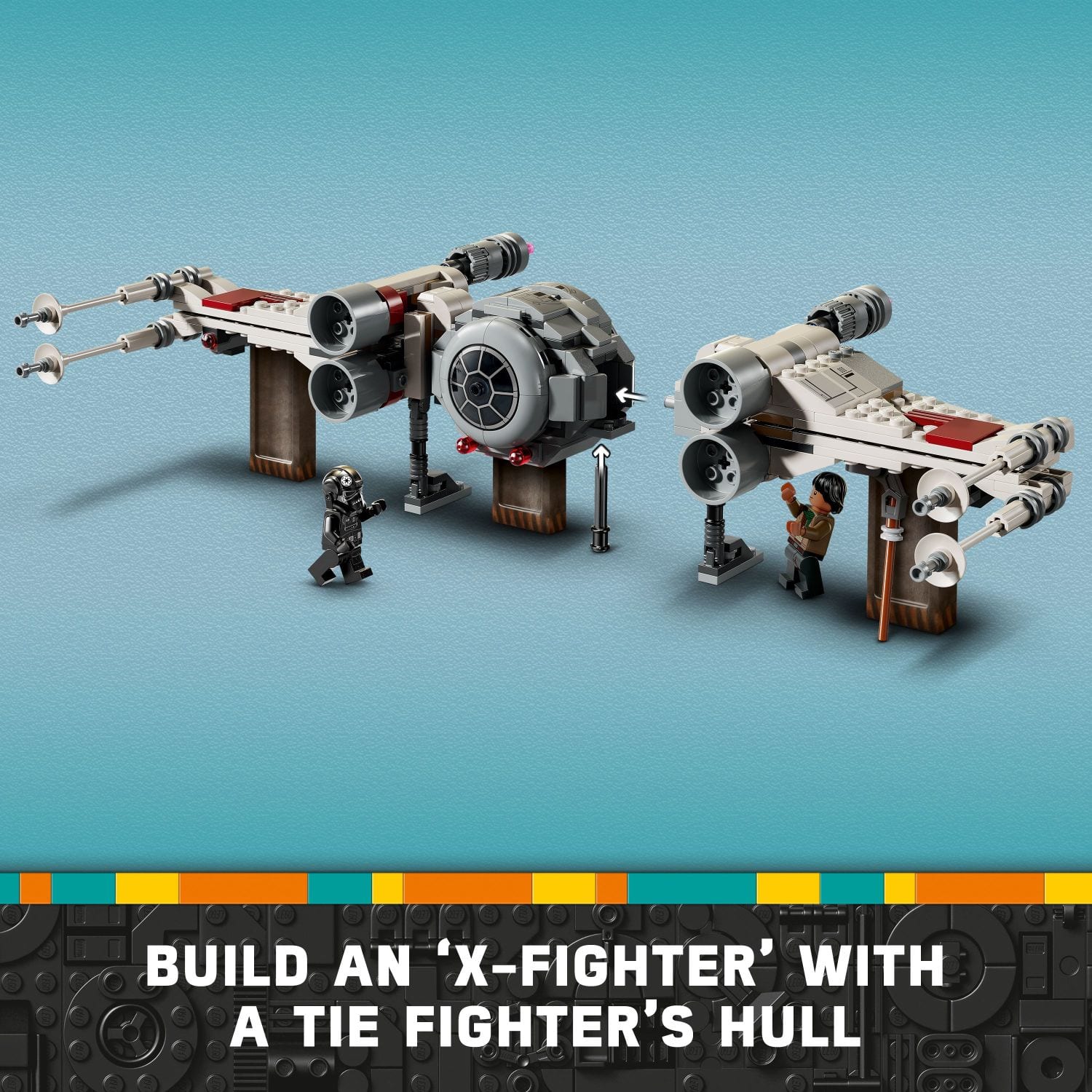 Build an 'X-fighter' with a TIE Fighter's hull.