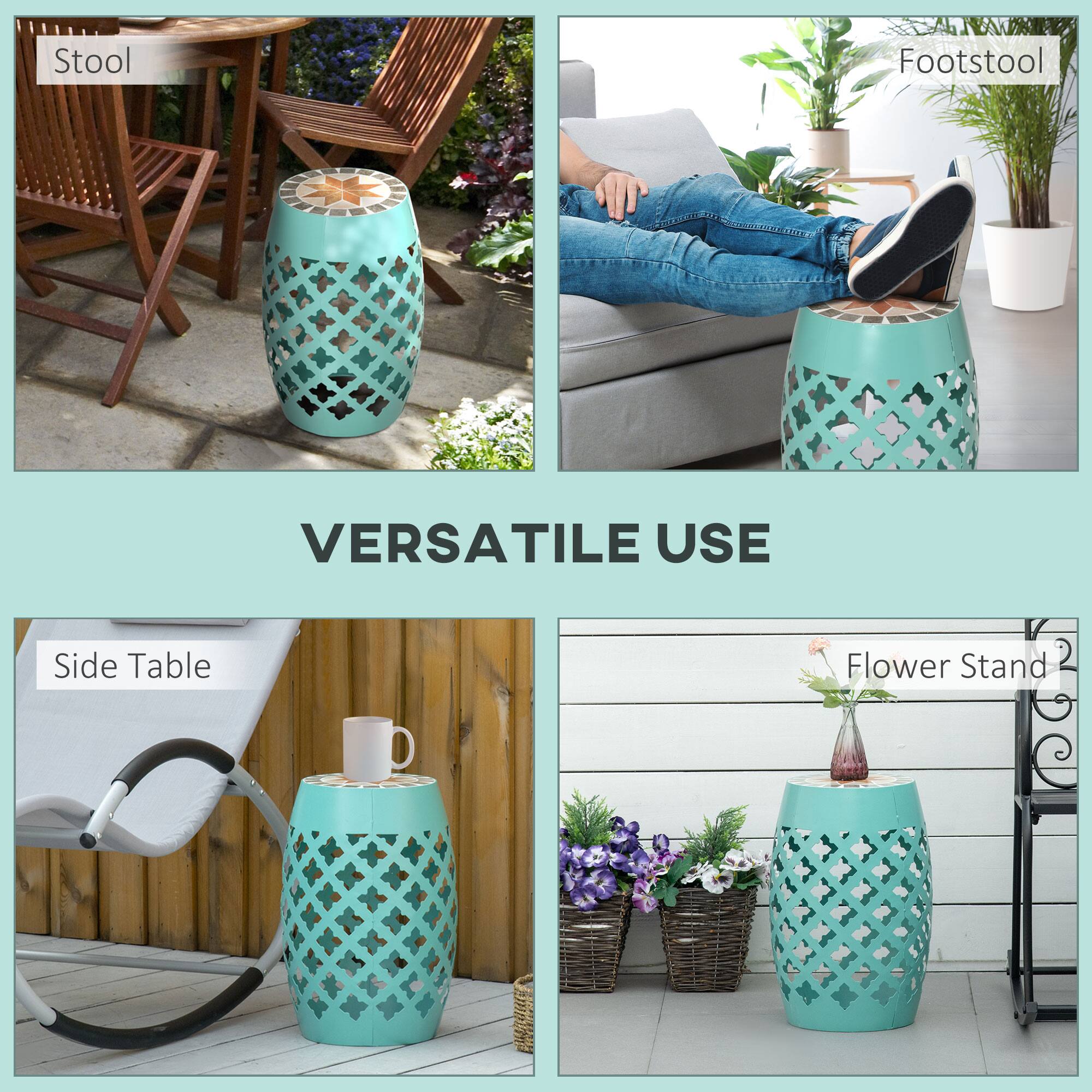 Stool  
Footstool  
Side Table  
Flower Stand  

VERSATILE USE
