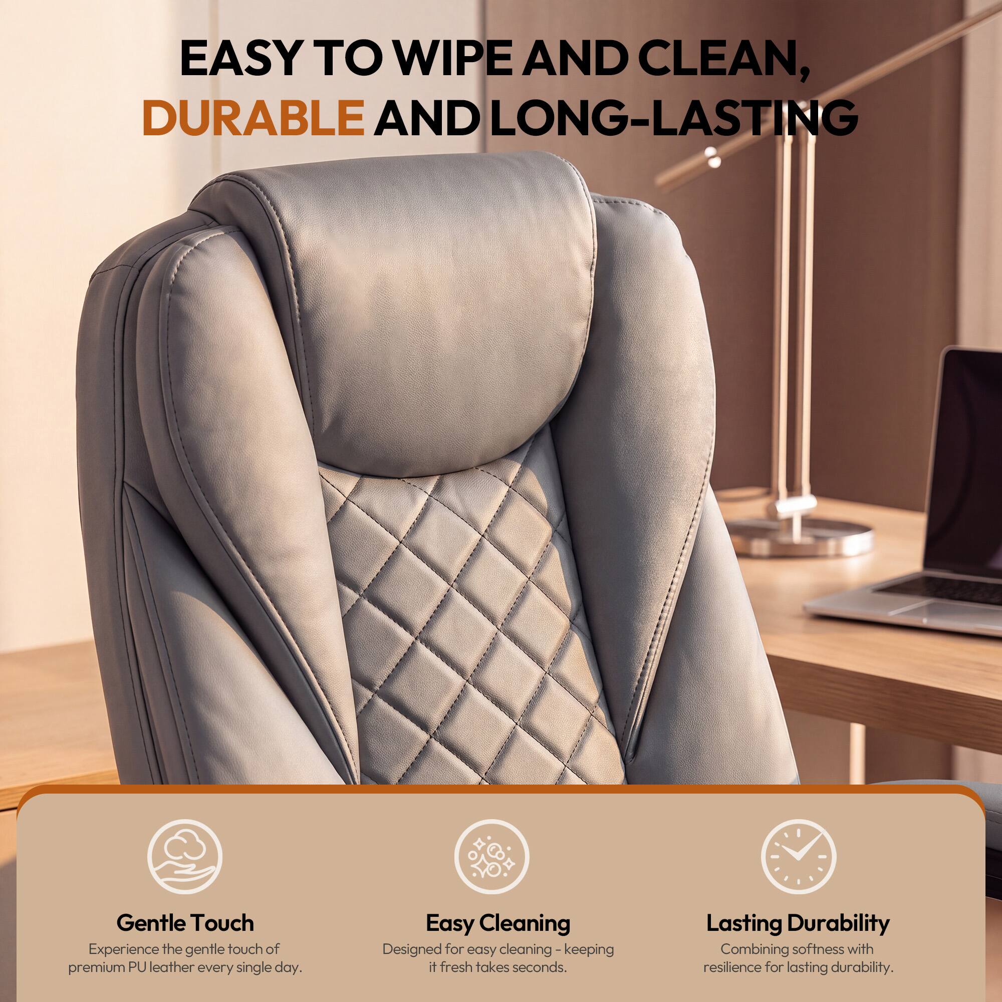 EASY TO WIPE AND CLEAN, DURABLE AND LONG-LASTING

Gentle Touch
Experience the gentle touch of premium PU leather every single day.

Easy Cleaning
Designed for easy cleaning - keeping it fresh takes seconds.

Lasting Durability
Combining softness with resilience for lasting durability.