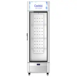 Coolski - 6.5 Cu.ft. Beverage Refrigerator and Cooler, LED Lighting and Adjustable Shelves in Sliver - Silver