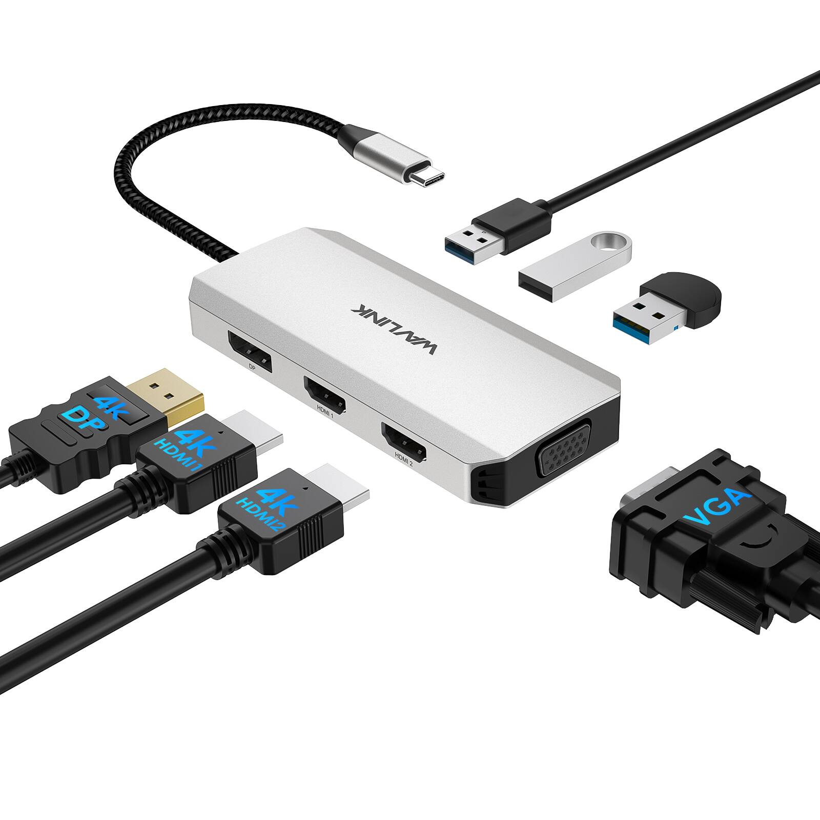 DR WALLINK DP 4k HDMI1 4k HDMI2 HDMI2 4k VGA