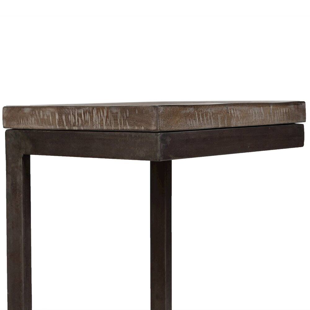 Alt View 8. Porter Designs - Cube Solid Mango Wood & Metal Bar Stool - Gray.