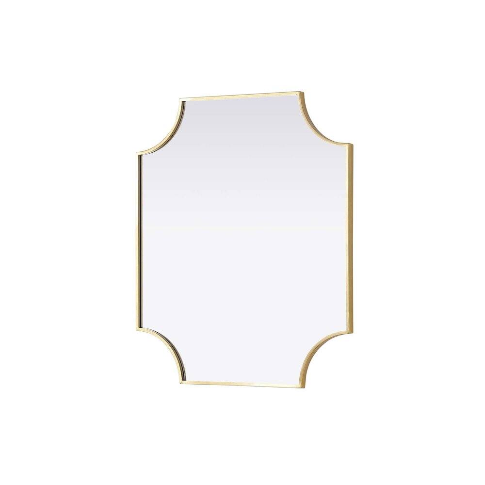 Alt View 3. Elegant Kitchen and Bath - Notched Metal Mirror 27x32 inch in Brass - Brass.