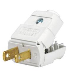 Leviton - Residential Thermoplastic Non-Grounding/Straight Blade Plug 1-15P 20-16 AWG 2 Pole 2 Wire - White