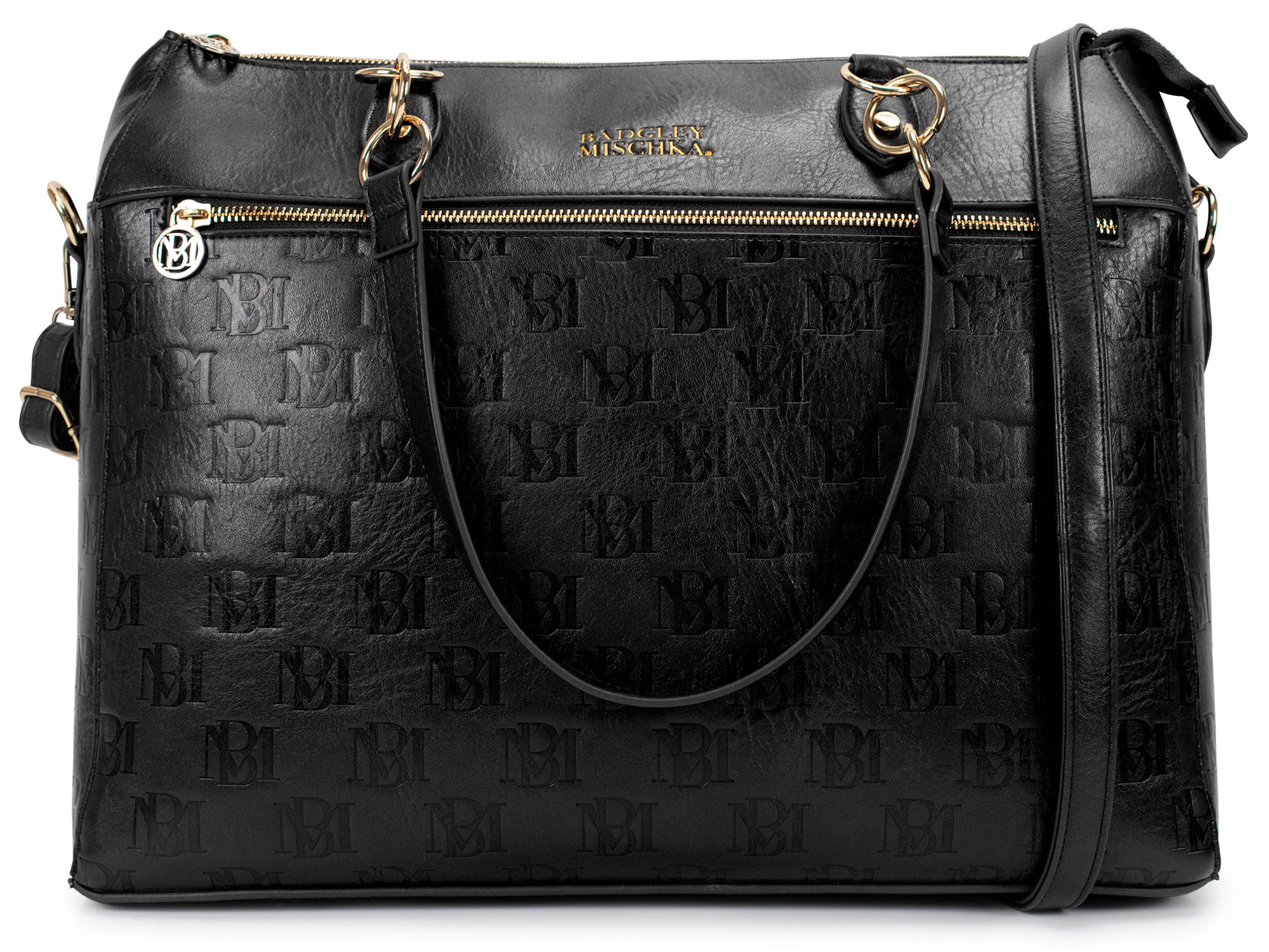 Badgley Mischka - Madalyn Vegan Leather Weekender Tote Bag - Black