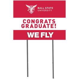 Jardine - Ball State Cardinals 18'' x 24'' Congrats Graduate Lawn Sign - Red