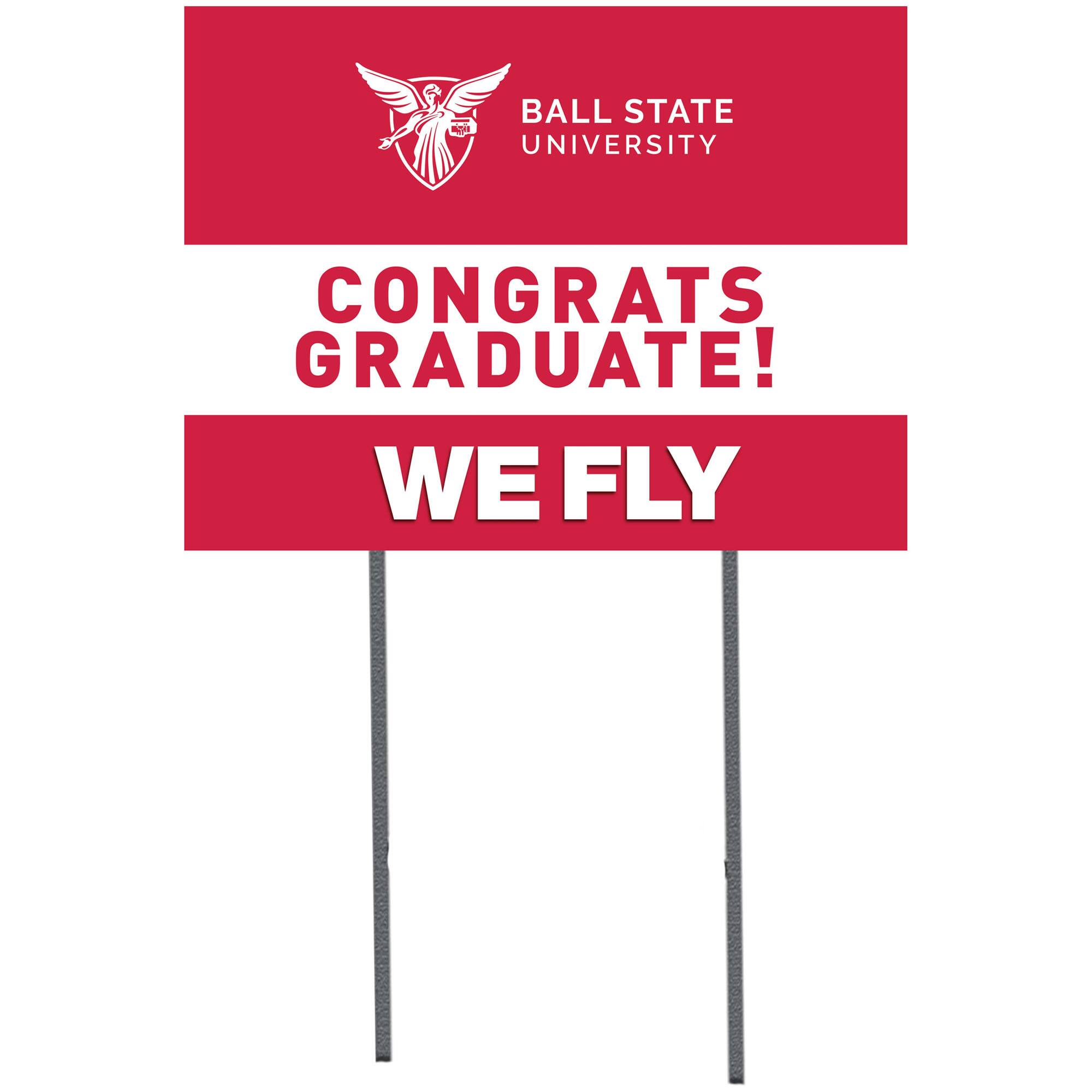 Ball State Cardinals 18'' x 24'' Congrats Graduate Lawn Sign