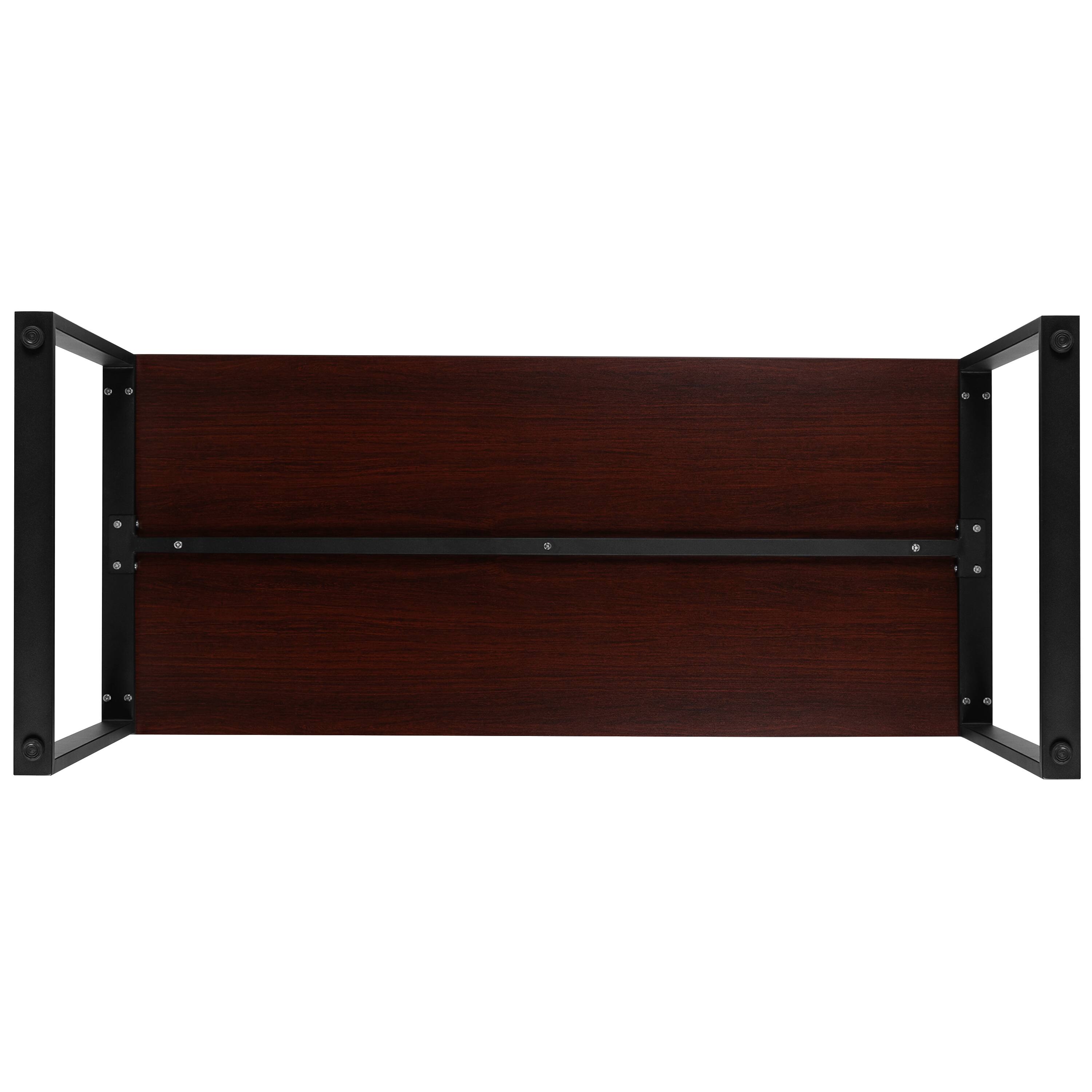 Alt View 10. Emma + Oliver - Modern Commercial Grade Desk Industrial Style Computer Desk Sturdy Home Office Desk - 55" Length - Mahogany.