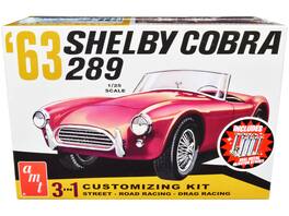 Skill 2 Model Kit 1963 Shelby Cobra 289 3 in 1 Kit 1/25 Scale Model by AMT - Pink