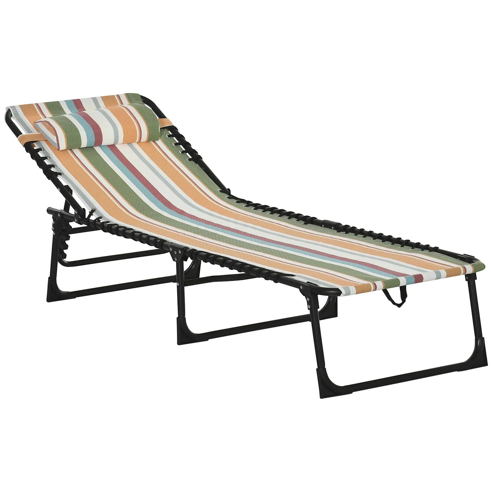 Angle. Resenkos - Resenkos Foldable Chaise Lounge, 4-Position Reclining Back, Trifold Portable design And Breathable Mesh, Colored - Colored.
