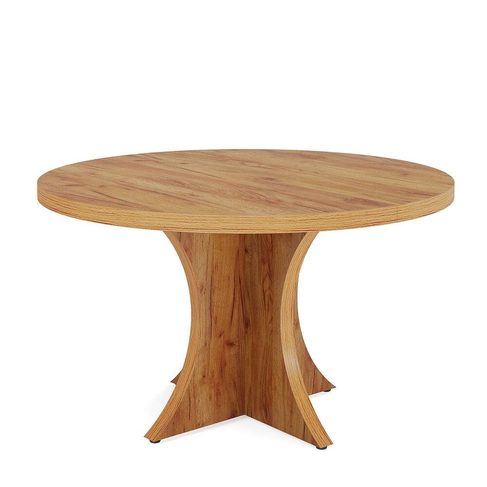 Left. Kadyn - Kadyn End Table,Dining Table, Living Room Table,Wood Dining Table, 47.24 Inches Round Kitchen Table for 4-6,Brown - Brown.