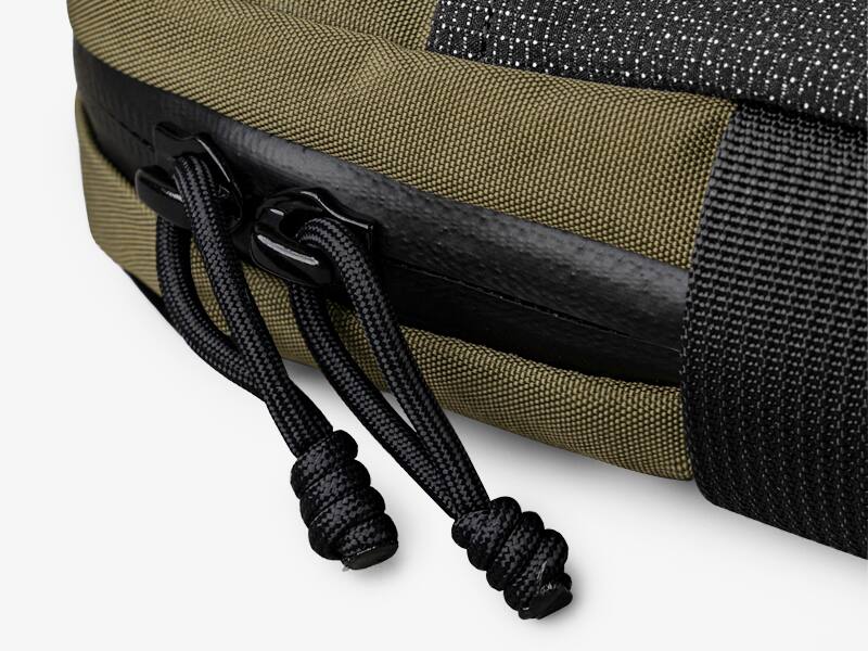 Alt View 5. ALPAKA - Men’s Sling Bag & Belt Bag - Crossbody Phone Sling with Card Sleeve and HUB Compatibility - Green Axoflux 400D Washed Nylon.