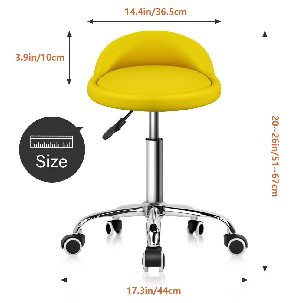 - Seat width: 14.4in / 36.5cm
- Seat depth: 3.9in / 10cm
- Seat height: 20~26in / 51~67cm
- Base width: 17.3in / 44cm