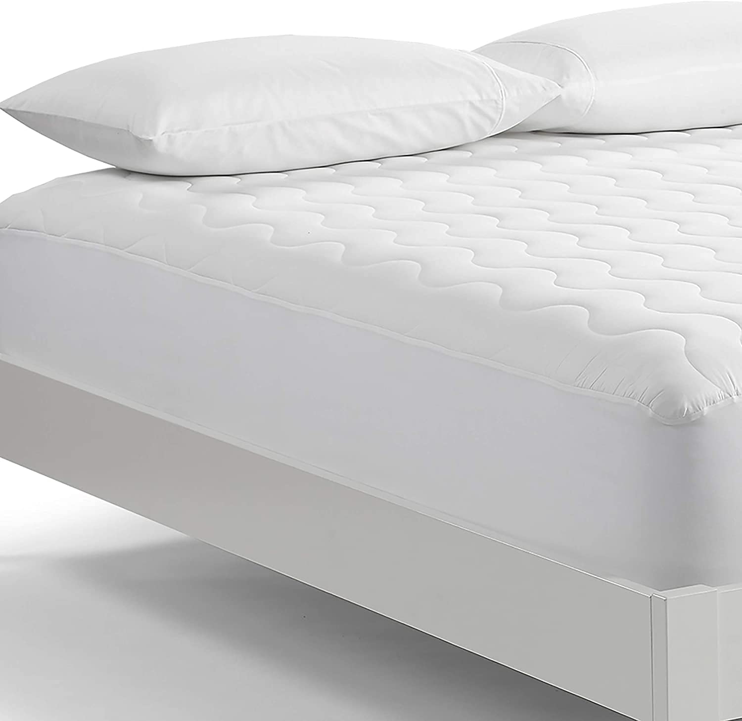 Left. Comfort Essence - Air Dry Basic Comfort Performance Fabric Quilted Mattress Pad And Breathable Cover Wicking Protection With 15 - Twin.