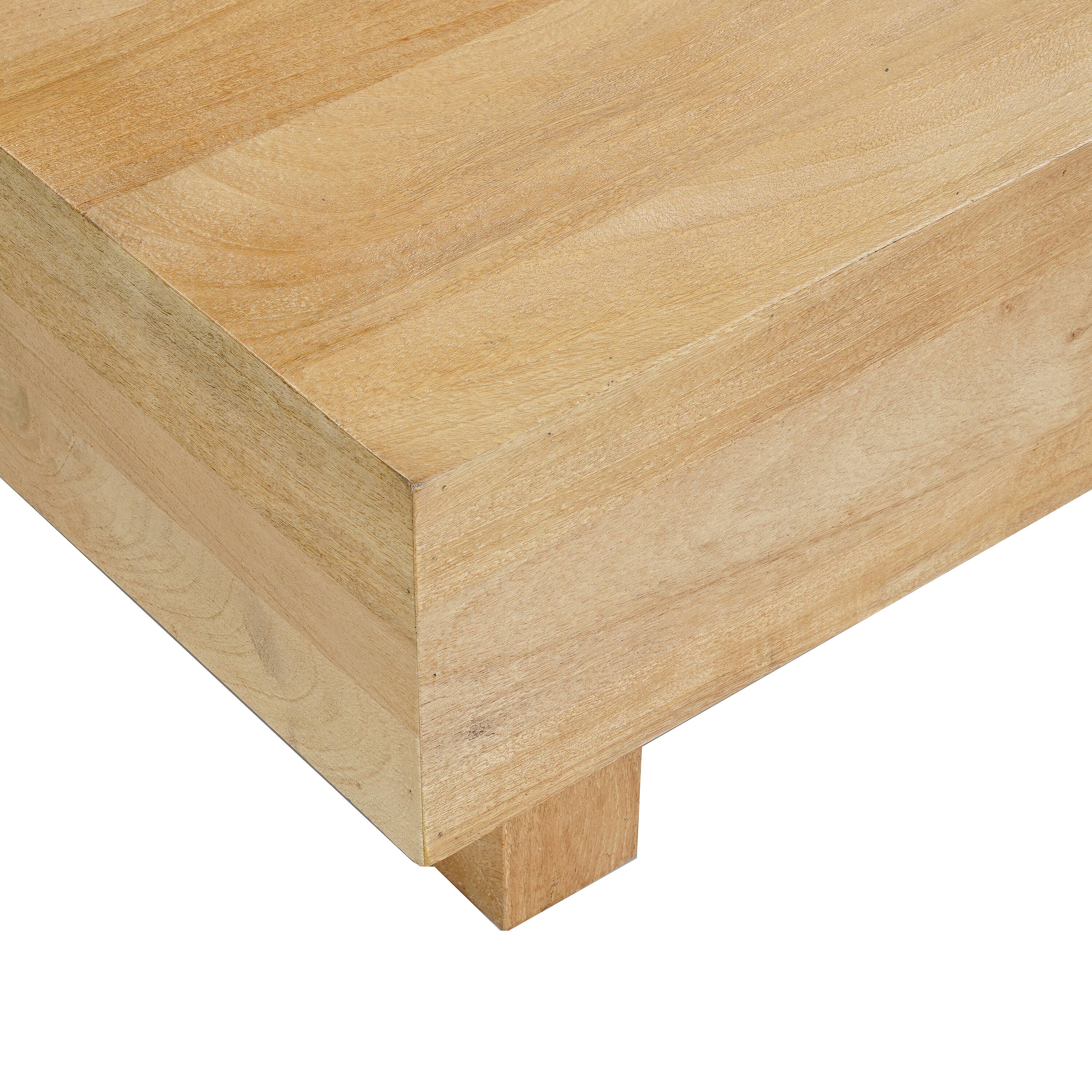 Alt View 2. Manhattan Lane - Elias Coffee Table | 42" Rectangular Top | Wood Sustainably Harvested - Natural Brown.