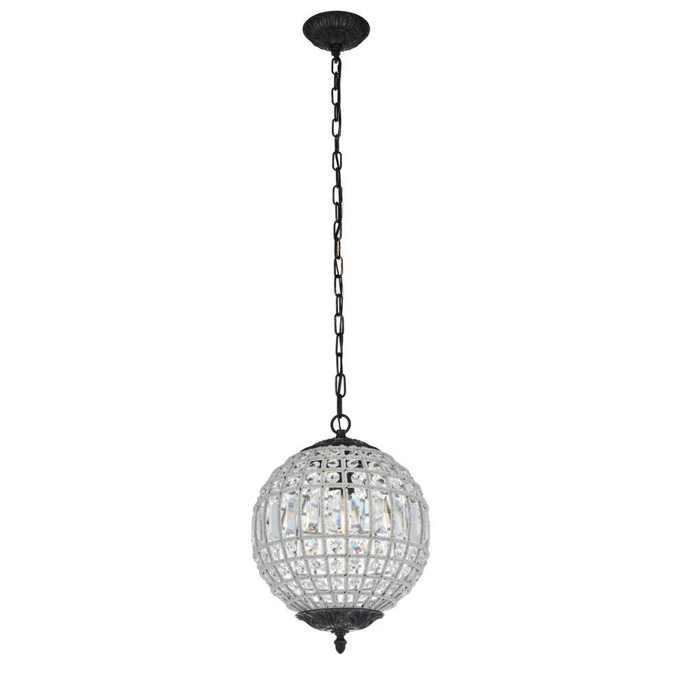 Angle. Urban Classic - Olivia 1 light Dark Bronze Pendant Clear Royal Cut Crystal - Dark Bronze.