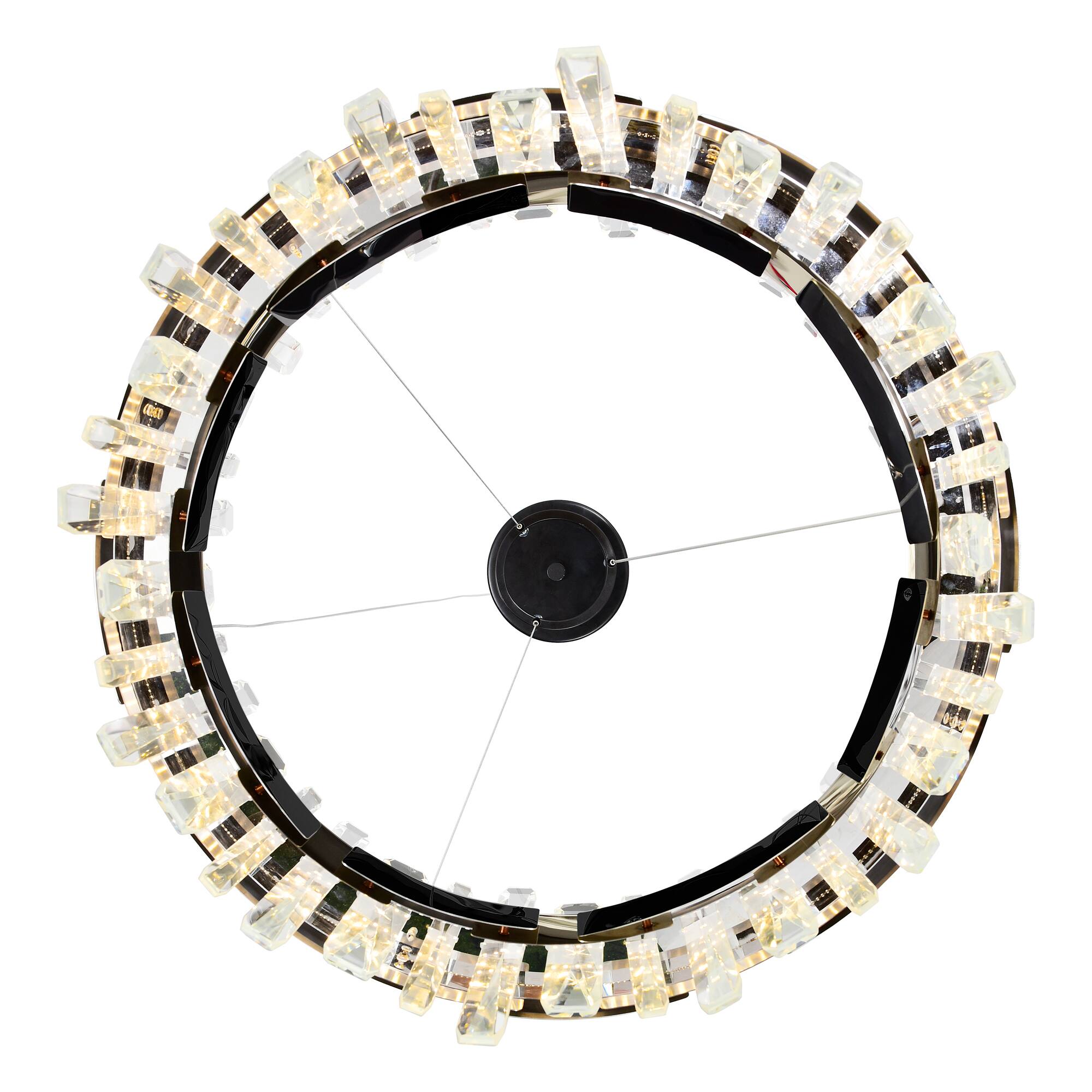 Back. CWI Lighting - Aya LED Integrated Pearl Black Chandelier - Pearl Black & Titanium Gold.