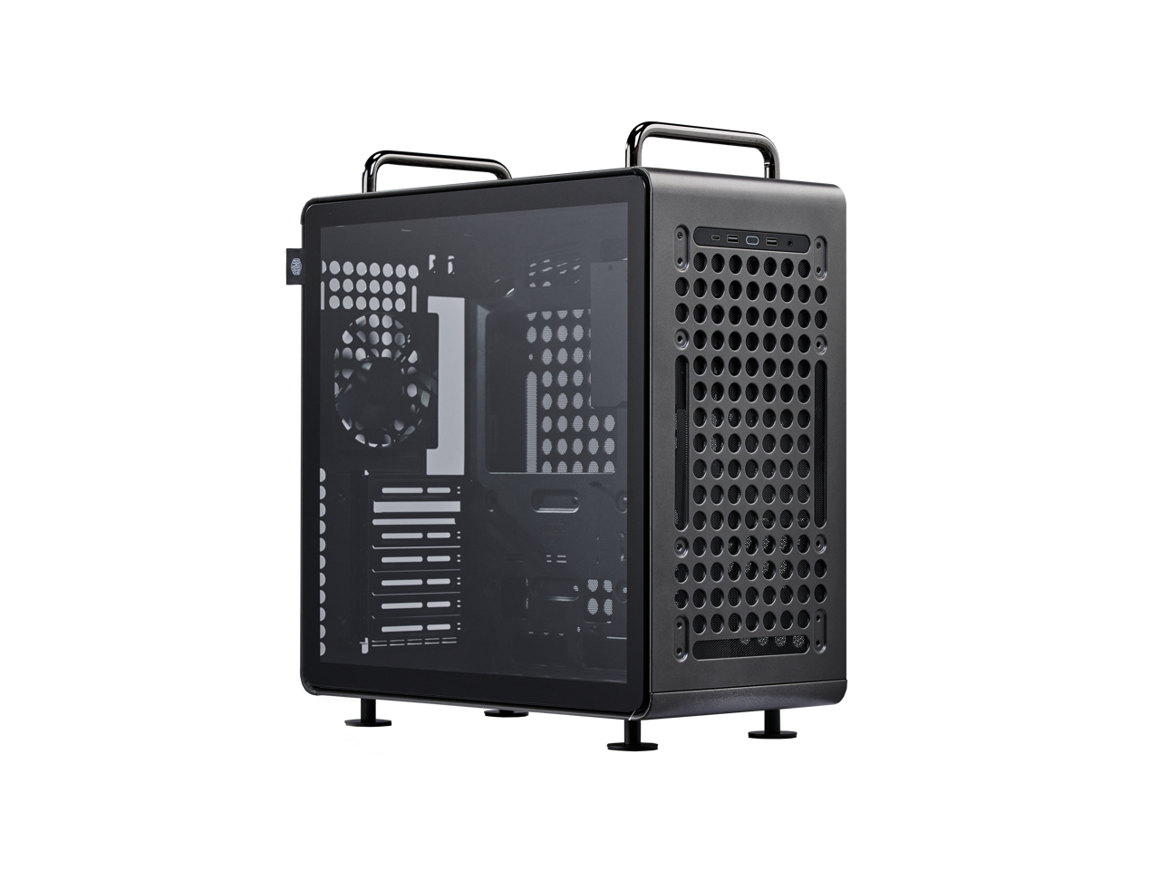 Angle. Cooler Master - Cooler Master QUBE 540 ATX Mid-Tower Case, 415mm GPU Clearance, Tempered Glass, Modular Design - Stardust Iron - Stardust Iron.