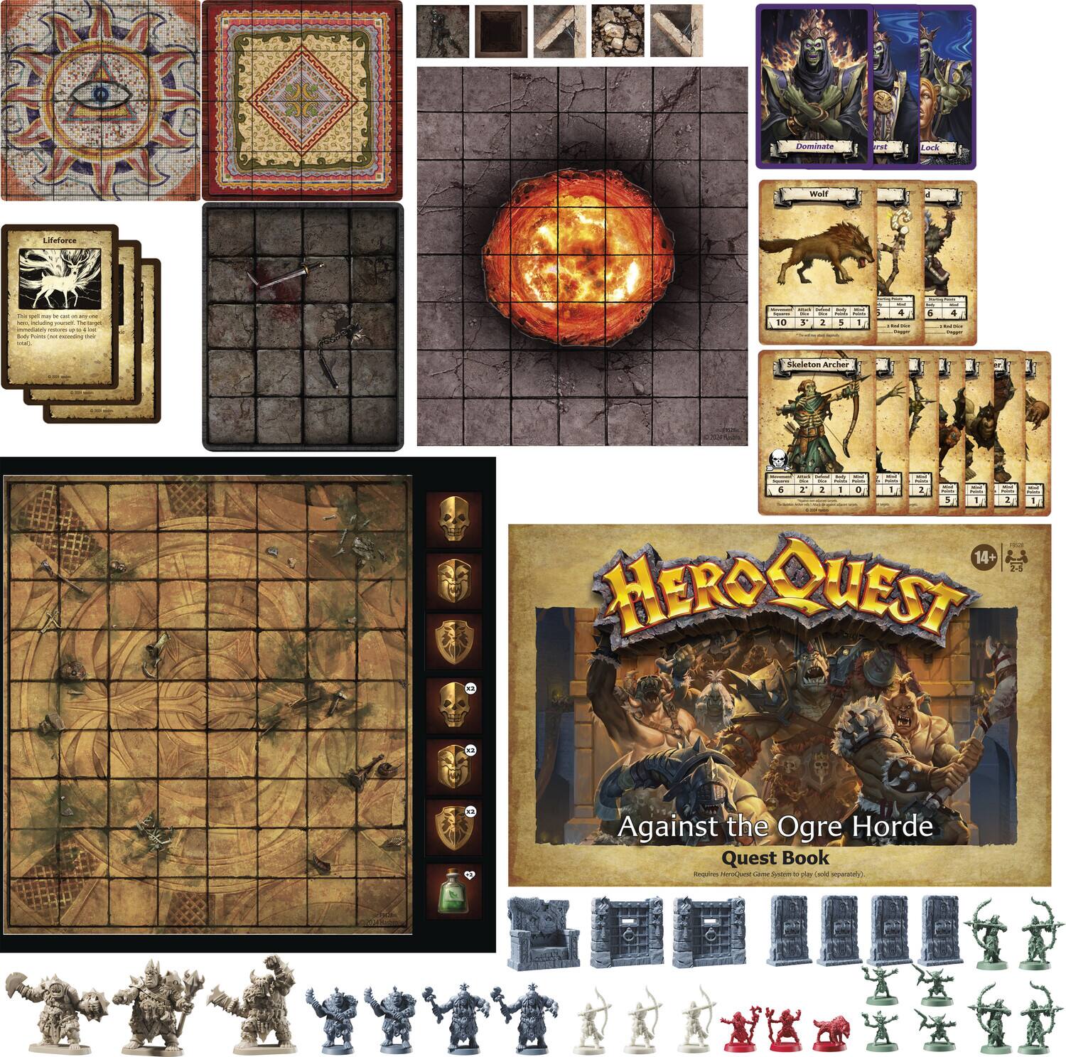 Hero Quest  
Against the Ogre Horde  
Quest Book  

Lifeforce  
- Healing power: The target's body heals for 2 points.  
- Body heals for 2 points.  

Dominate  
- 2  
- 2  
- 2  

Wolf  
- 10  
- 3  
- 2  
- 5  
- 1  
- 4  

Skeleton Archer  
- 6  
- 2  
- 2  
- 1  
- 1  
- 5  
- 1  
- 1  
- 2  
- 1  

14+