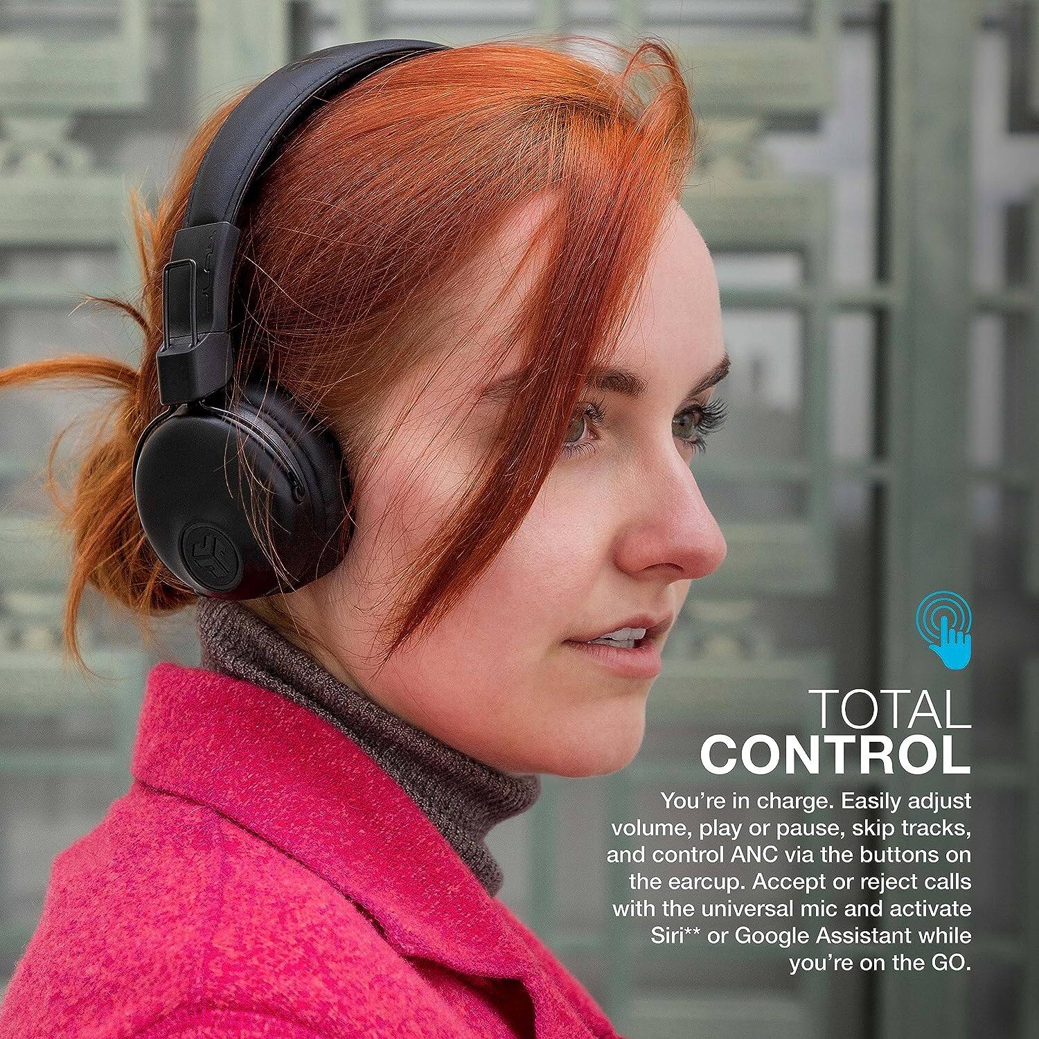 TOTAL CONTROL You're in charge. Easily adjust volume, play or pause, skip tracks, and control ANC via the buttons on the earcup. Accept or reject calls with the universal mic and activate Siri or Google Assistant while you're on the go.