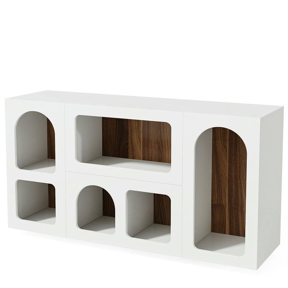 Angle. Kadyn - Entryway Table, Console Sofa Table,59" Console Table, Wooden Sofa Table Storage Organizer Entrance Table - White.