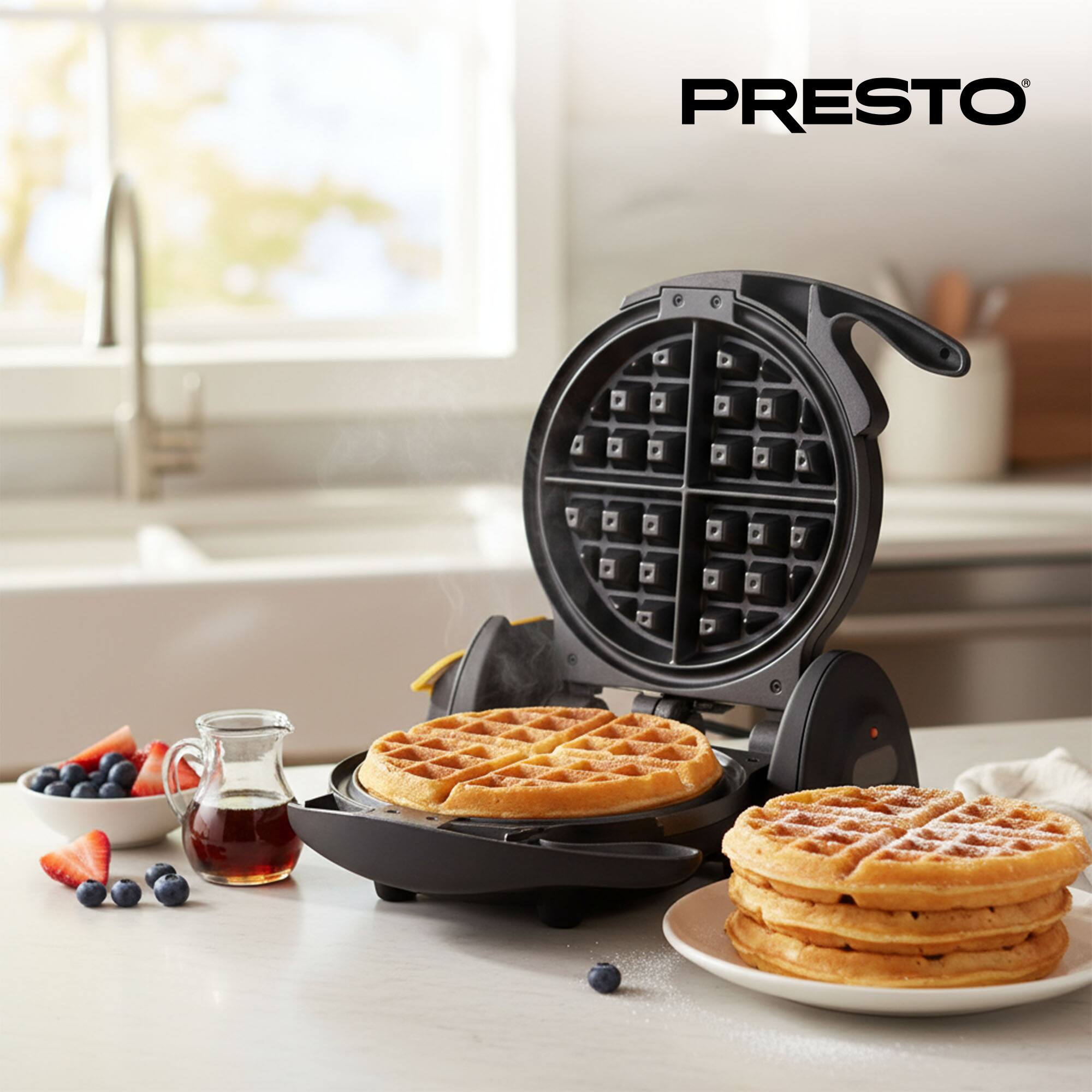 Alt View 5. Presto - Presto 03518 Digital Flip Waffle Maker - Black.