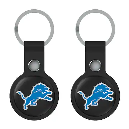 Front. Keyscaper - Black Detroit Lions Two-Pack AirTag Holders - No Size - Black.