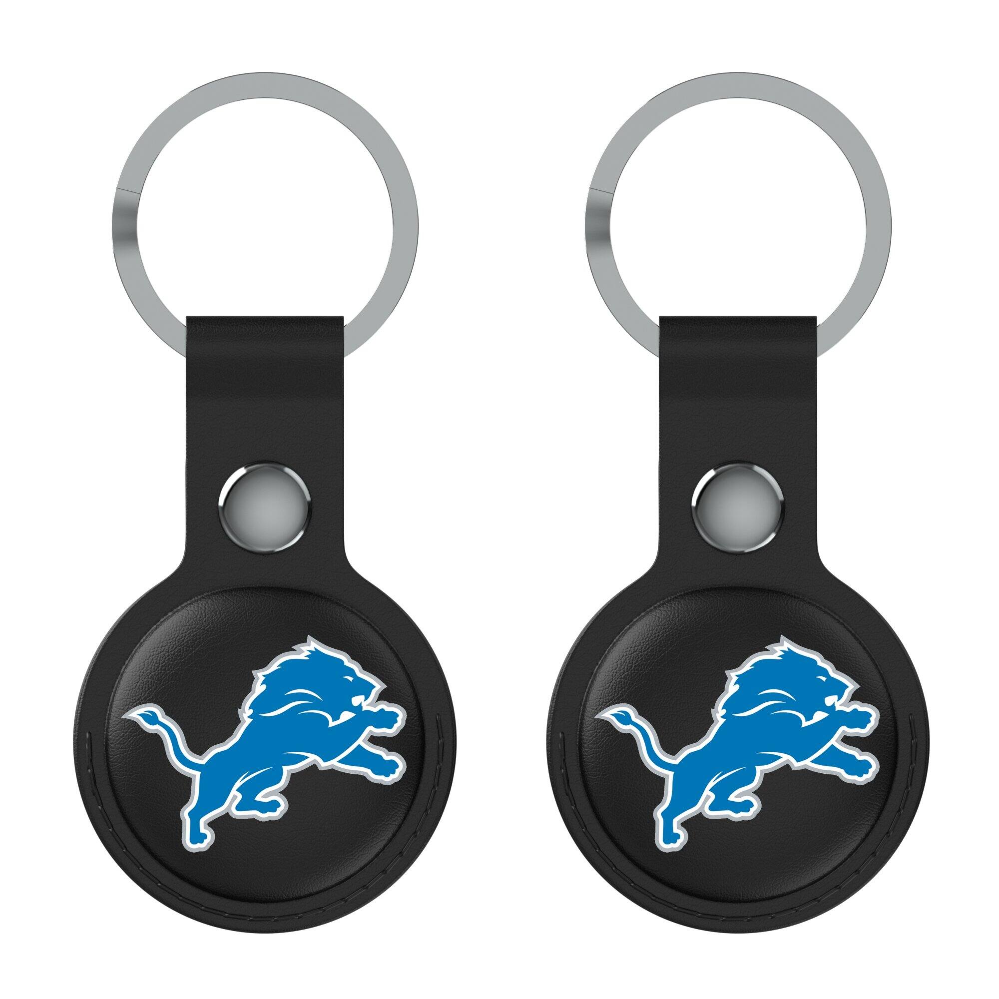 Front. Keyscaper - Black Detroit Lions Two-Pack AirTag Holders - No Size - Black.