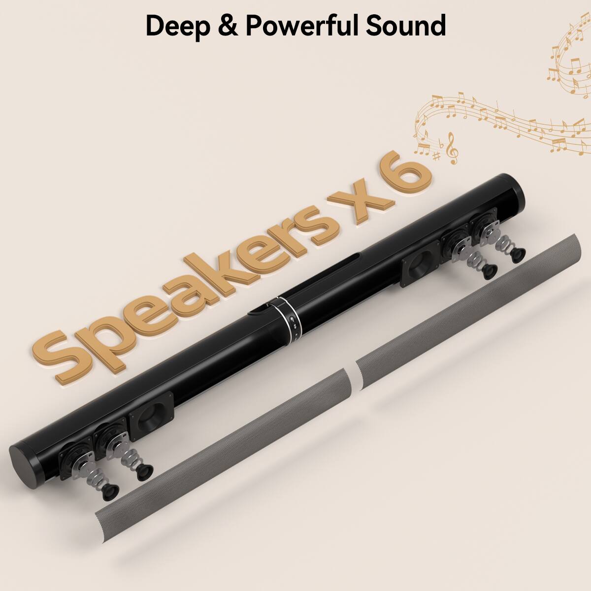 Deep & Powerful Sound  
speakers x6