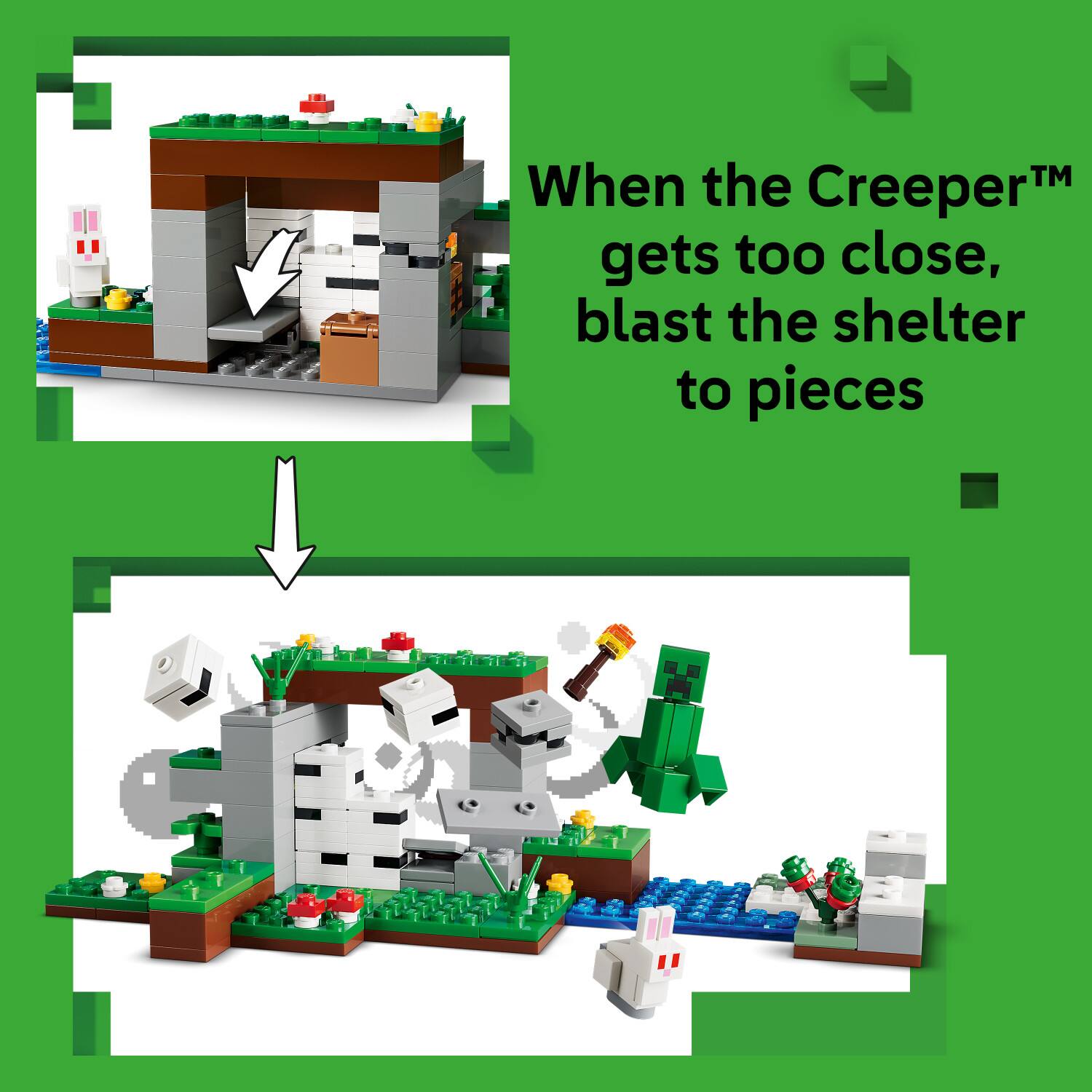 When the Creeper™ gets too close, blast the shelter to pieces