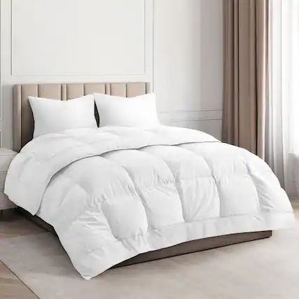Front. CGK Linens - Premium All-Season Down Alternative Comforter - Fluffy Oversized Duvet Insert - Queen - White.