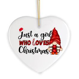 OrnamentallyYou - Im Just a Girl That Loves Christmas Festive Gnome Ornament - Multi-colored