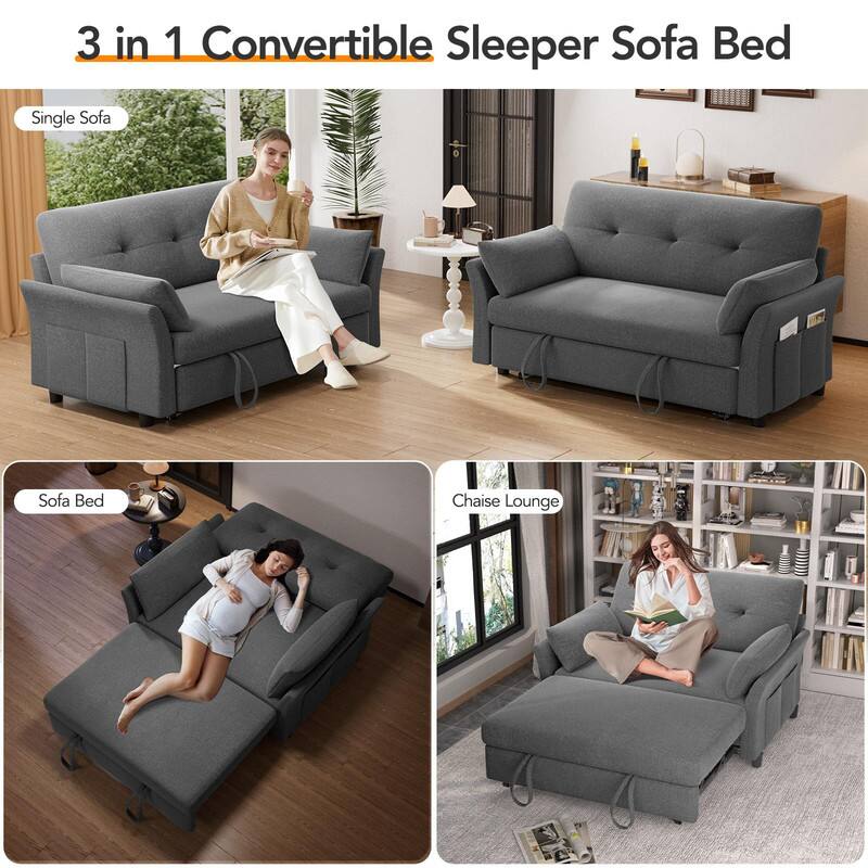 3 in 1 Convertible Sleeper Sofa Bed

- Single Sofa
- Sofa Bed
- Chaise Lounge
