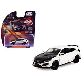 2018 Honda Civic Type-R (FK8) RHD Championship White w/ Carbon Hood "Tokyo Torque" 1/64 Diecast Model Car by Greenlight